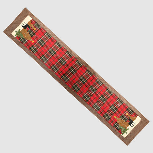 Plaid Christmas Element Table Runner