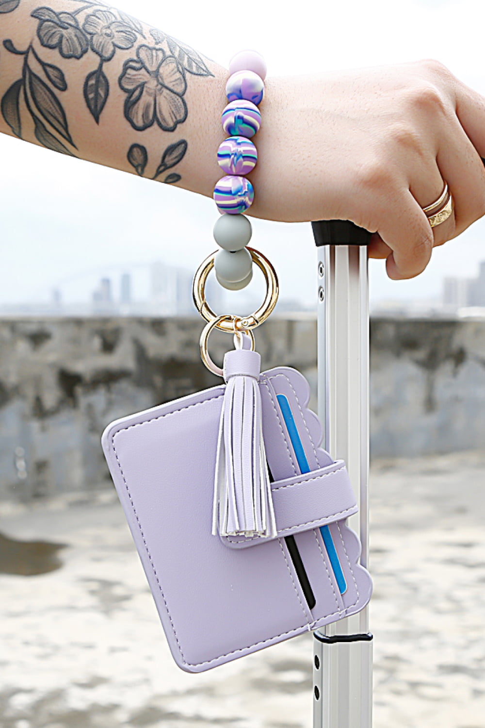 Beaded Tassel Keychain with Wallet