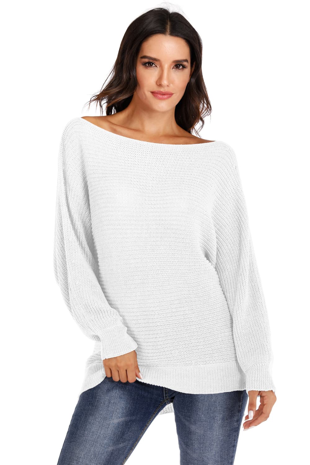 One Shoulder Dolman Sleeve Sweater